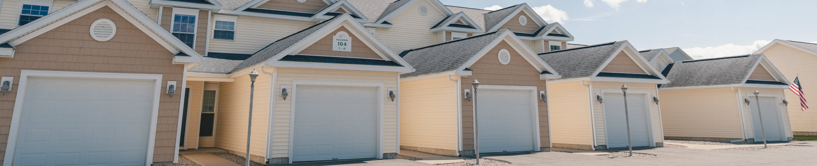 Five townhouses in a development 