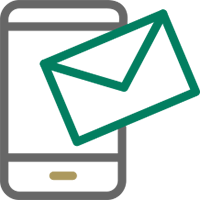 Image of mobile phone with envelope